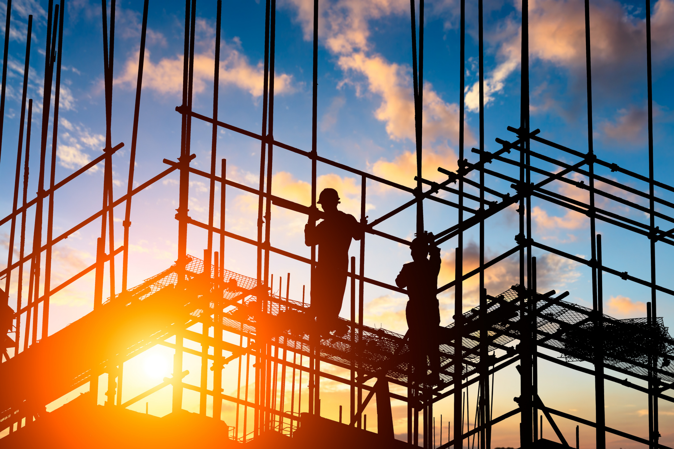 Construction site workers