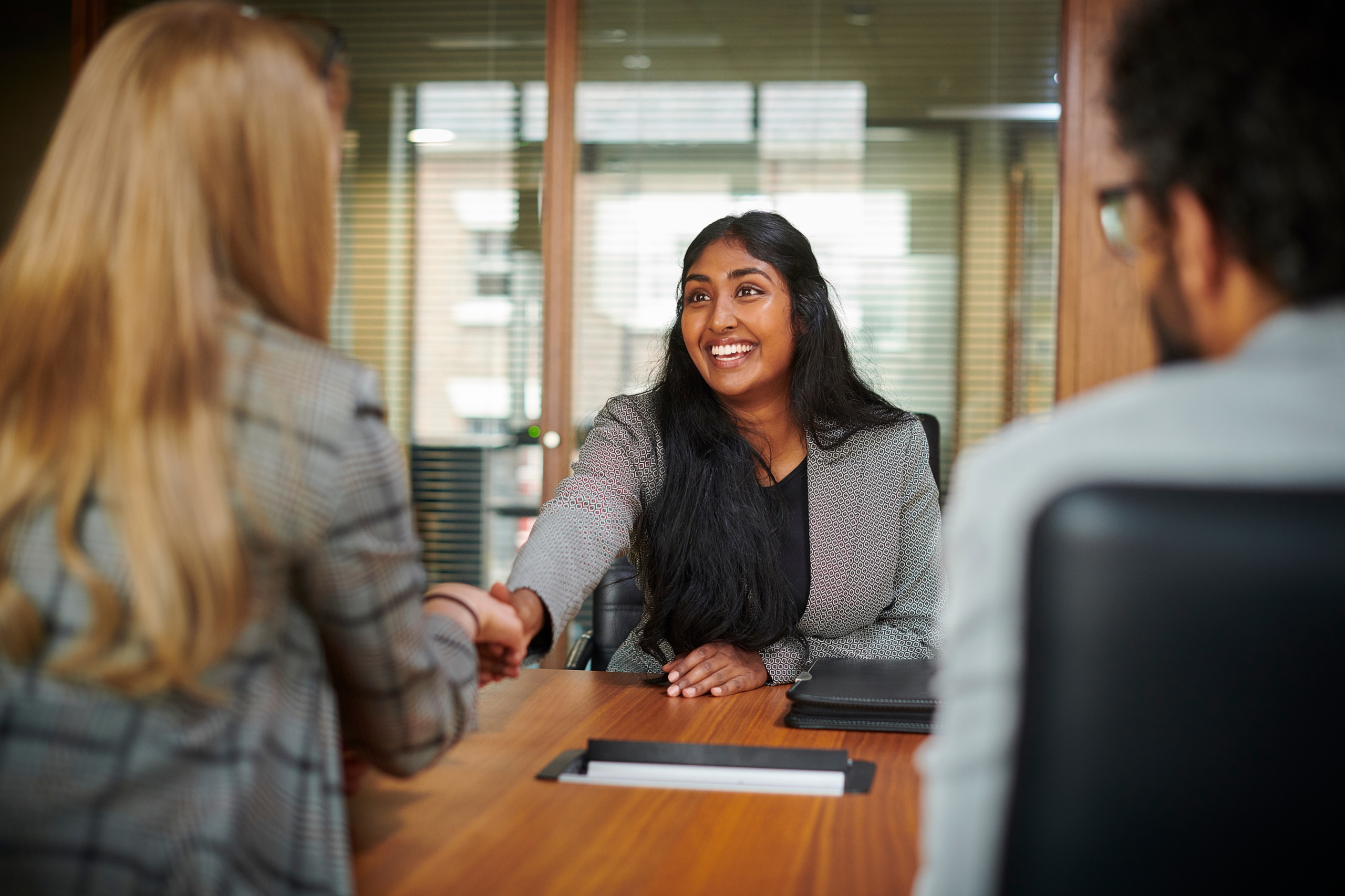 Job interview handshake